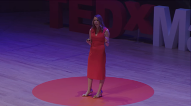 Christina Gravert during her TED talk